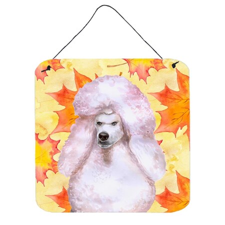 Carolines Treasures White Standard Poodle Fall Wall or Door Hanging Prints, 6 x 6 in. BB9978DS66